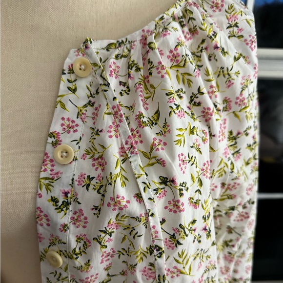 J.Crew Tie-sleeve button-front cotton poplin top in meadow floral - Picture 6 of 9